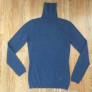 Cruciani Blue Cashmere Turtleneck Sweater Size 40